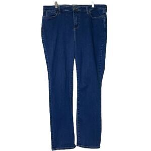 NYDJ Jeans Sheri Slim Mid Rise LiftTuck Slimming Dark Wash Quinn Women’s Size 16